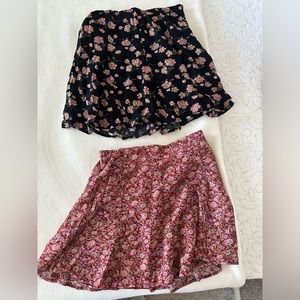 Two Small floral American Eagle Skirts